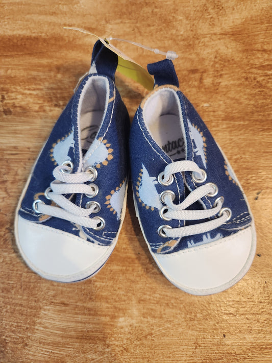 Navy/Blue Dino Contact Crib shoes, NB B