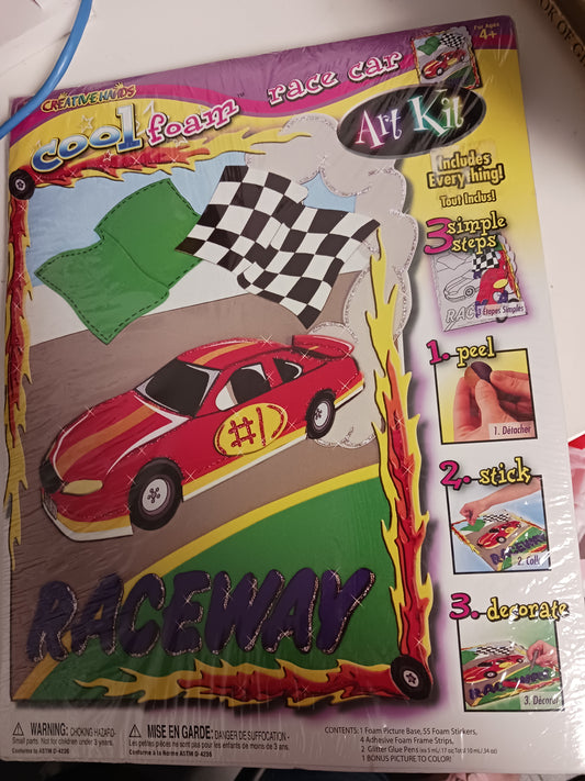 red/yellow Creative Hands Race Car Picture kit