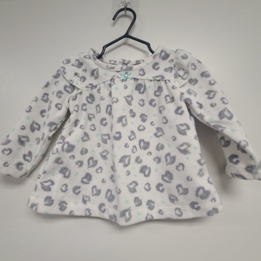White/Grey/Blue Cheetah Carters Longsleeve Shirt, 6M G