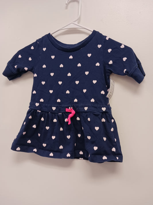 blue carters polka dot heart dress, 3T G