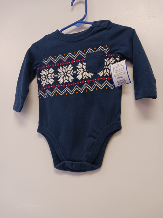 Navy Garanimals Longsleeve Onesie, 6M B