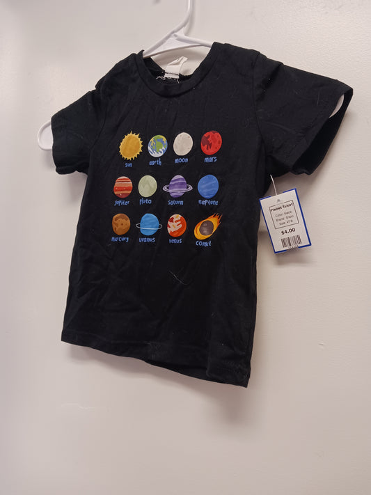 black Shein Planet Tshirt, 4T B