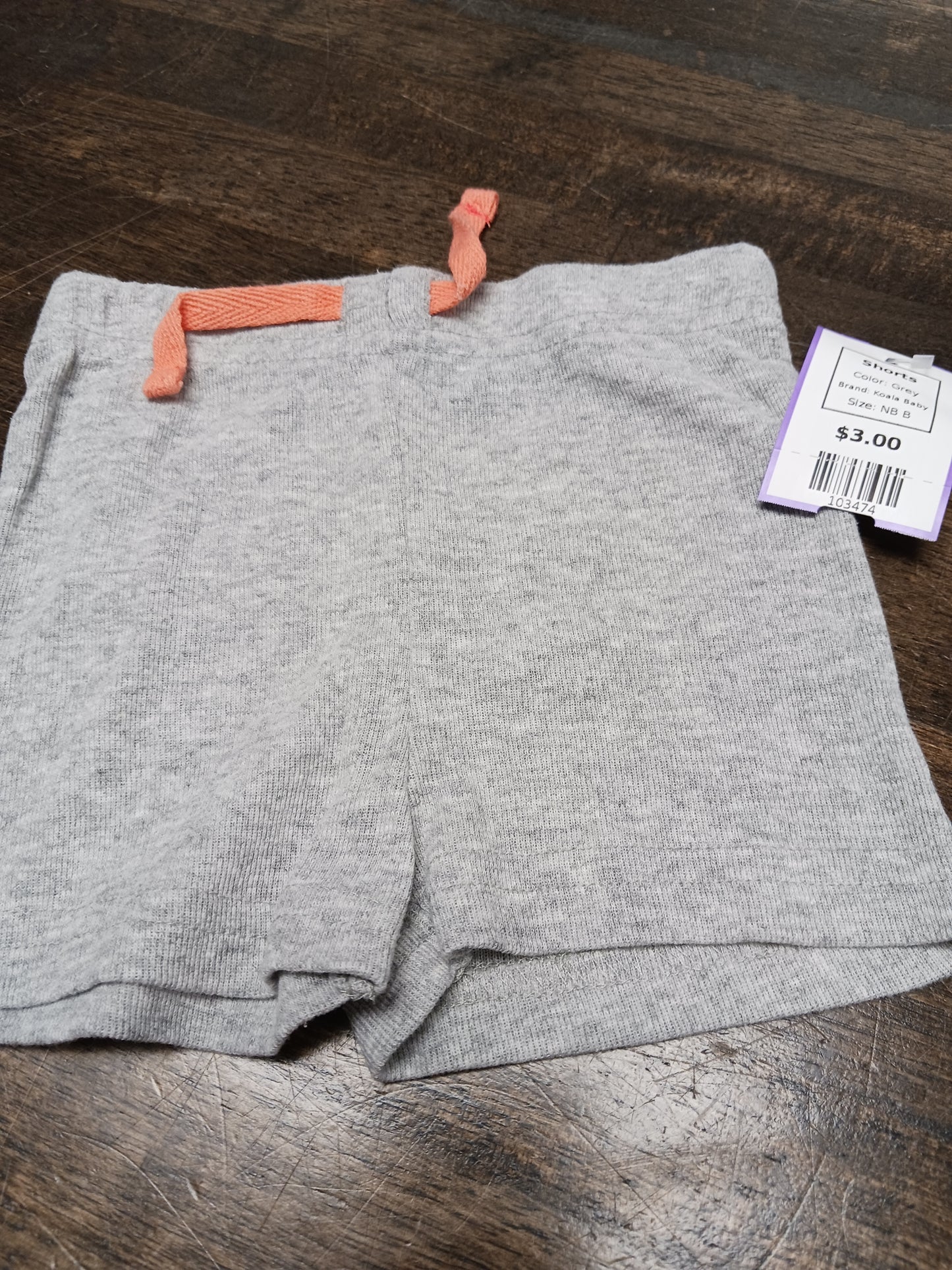 Grey Koala Baby Shorts, NB B