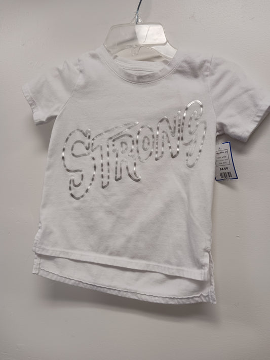 white Athletic Works Strong Tshirt 4/5, 4T B