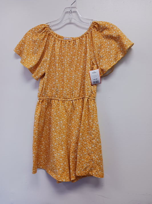 Yellow/White Flower Chenault Girl Romper, 8 G