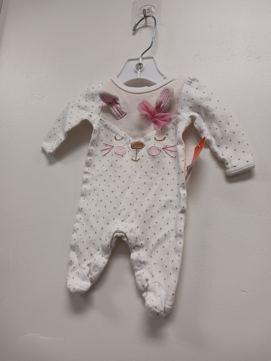 White/Pink Koala Baby Bunny Sleeper, NB G