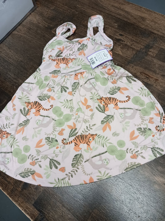 Pink/Green Leaf/Tiger Picapino Dress, 12M G