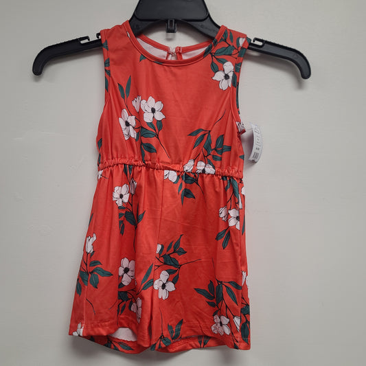 red  flower romper, 4T G