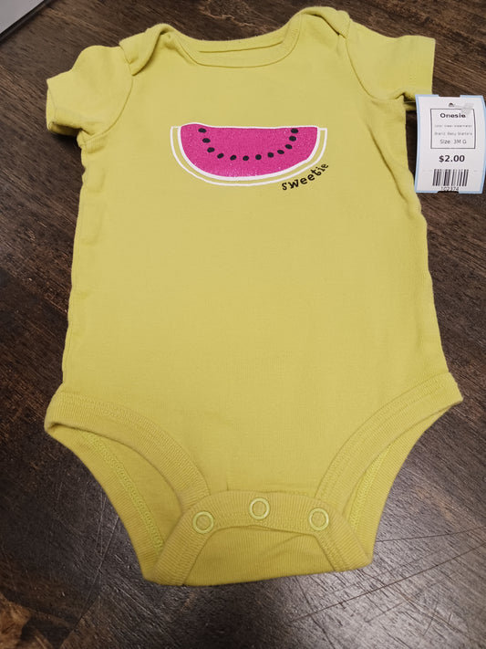 Green Watermelon Baby Starters Onesie, 3M G