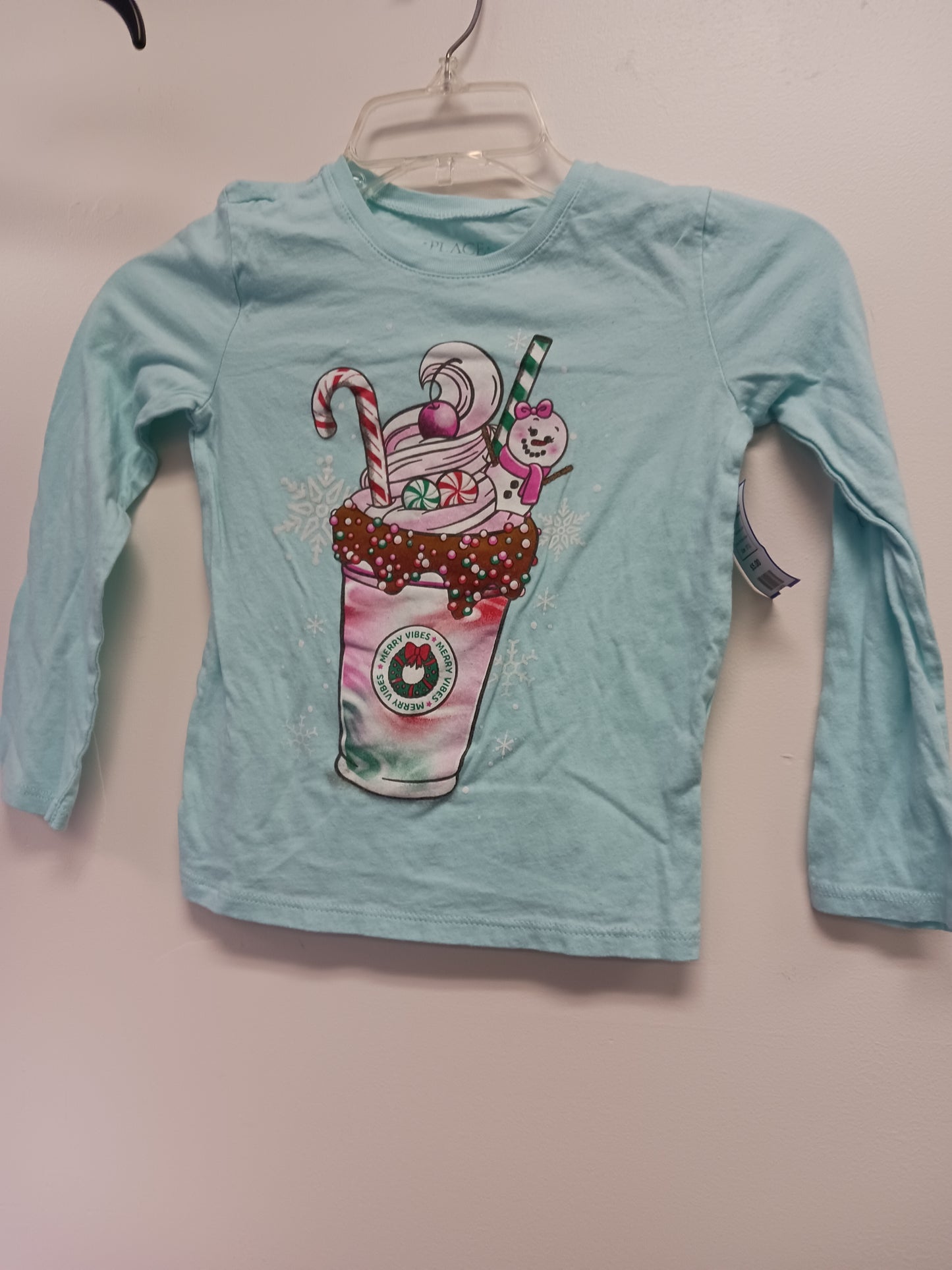Blue Winter Drink Childrens Place Longsleeve Shirt, 5T G