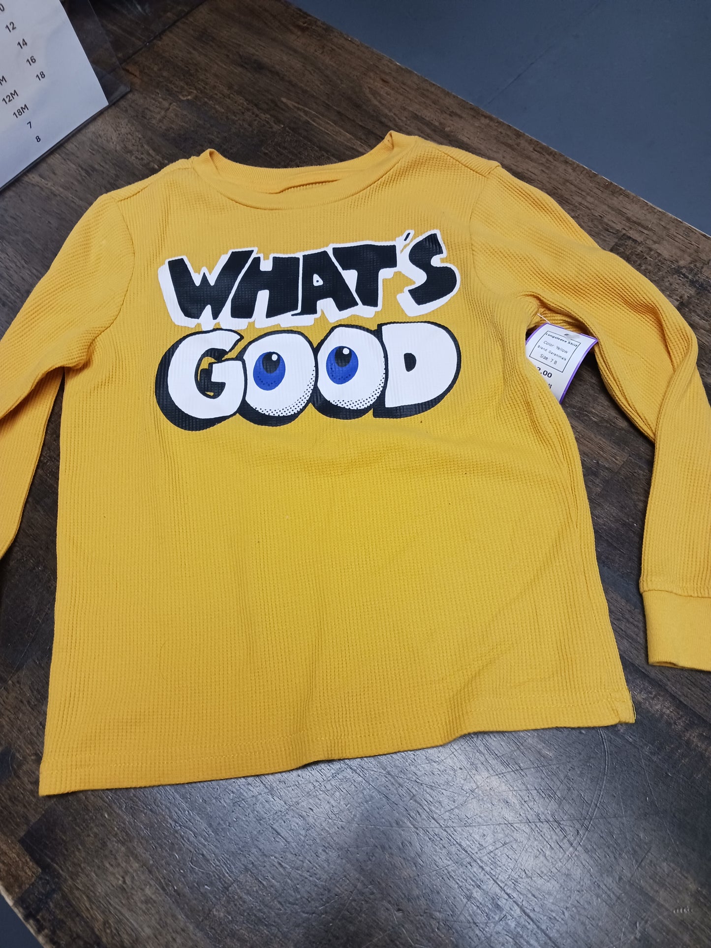 Yellow Garanimals Longsleeve Shirt, 7 B