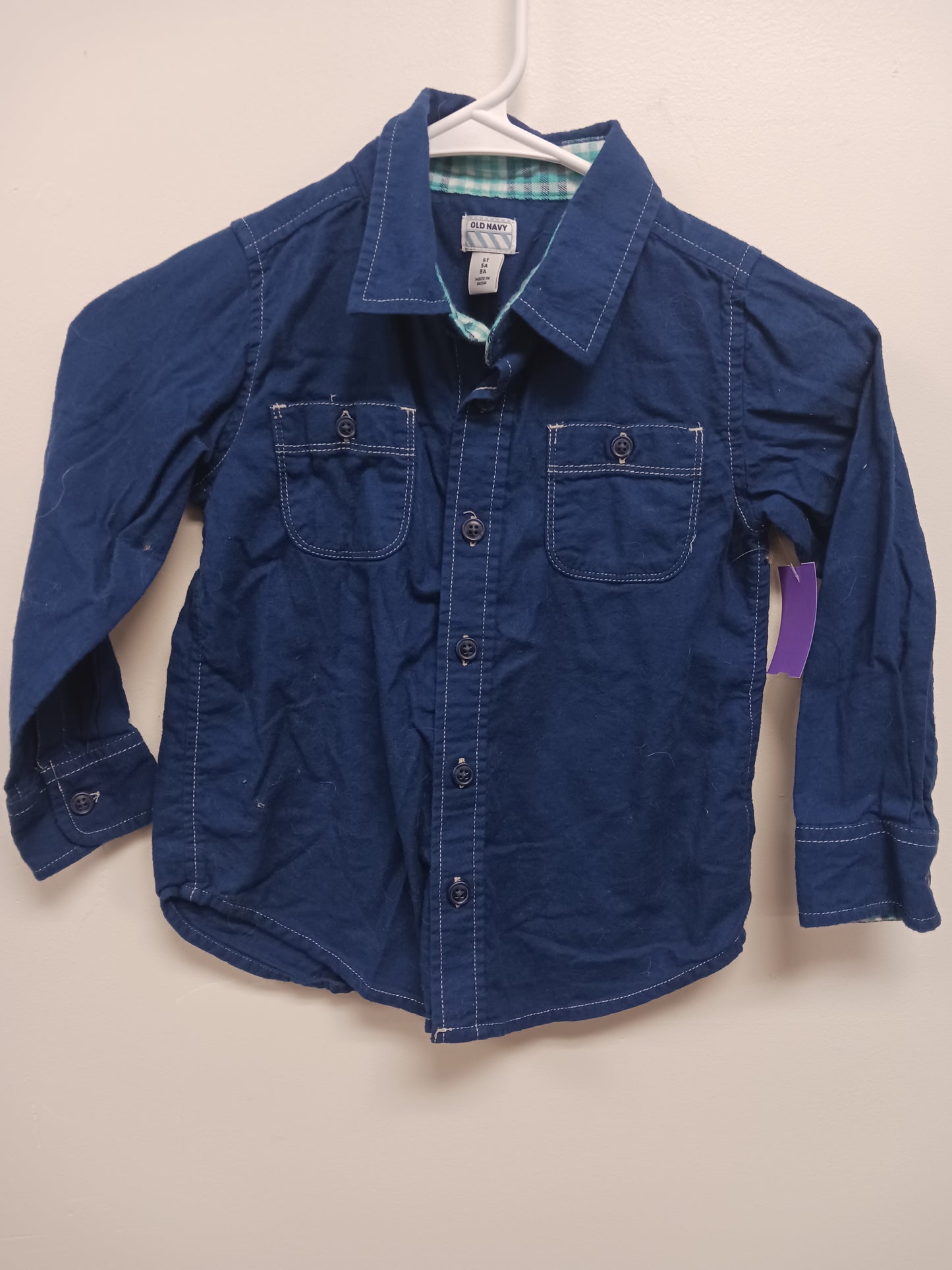 Navy Old Navy Longsleeve Button Up, 5T B