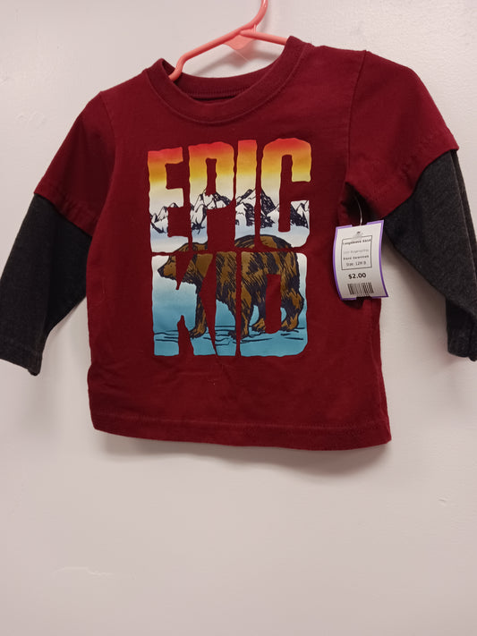 Burgandy/Grey Garanimals Longsleeve Shirt, 12M B
