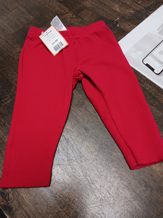 Red Carters Leggings, 3-6M G