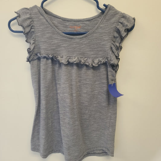 grey striped Cat & Jack Ruffled Shirt 10/12, 10 G