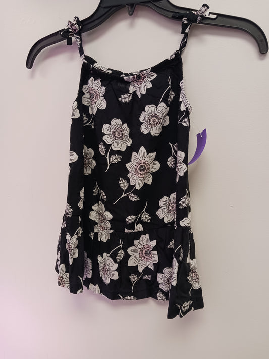 Black/White Flower Carters Tank Top, 6 G
