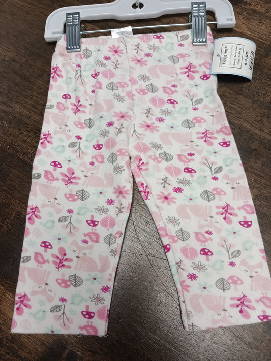 White/Pink Fox Baby Gear Leggings, 6-9M G