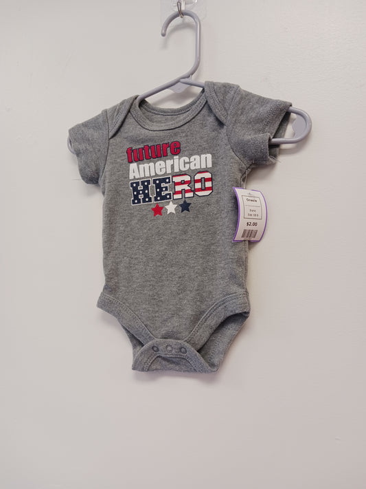 Grey Future American Hero  Onesie, NB B