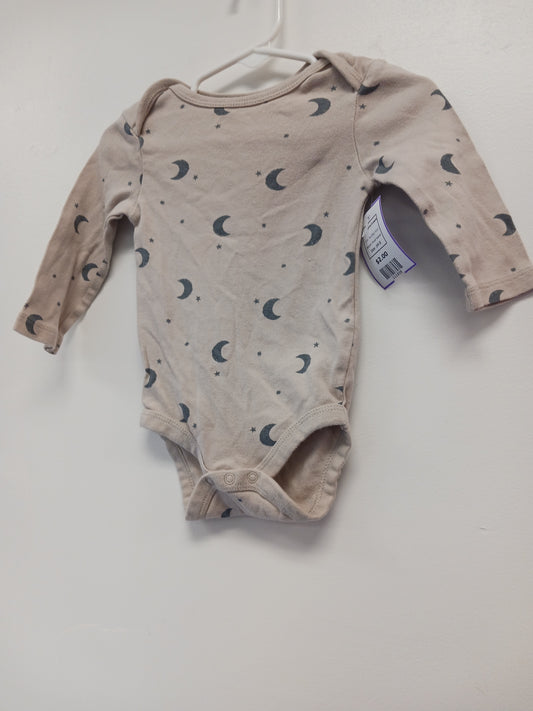 Tan/Grey Moon Cloud Island Longsleeve Onesie, 3M B