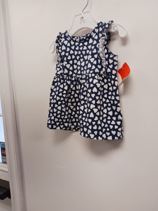 Navy/White Hearts Carters Dress, 3M G