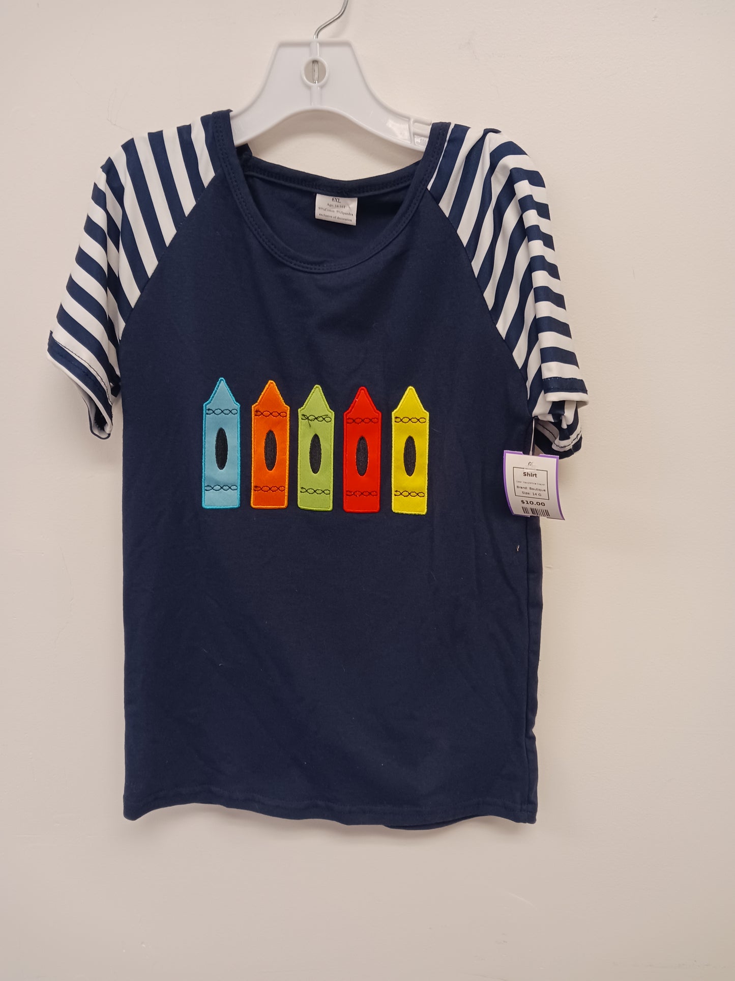 Navy/White Crayon Boutique Shirt, 14 G