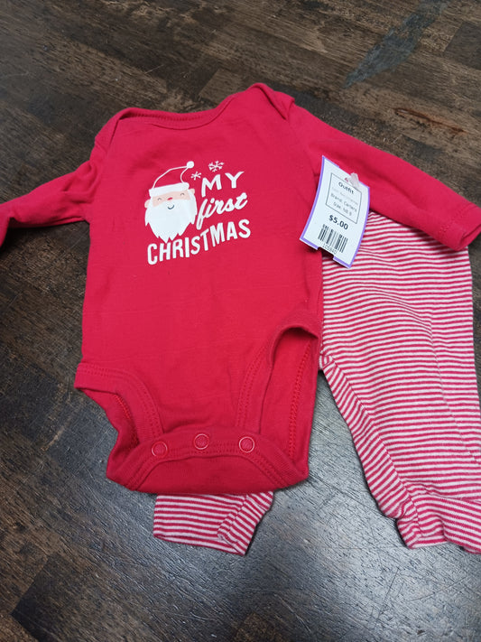 Red Christmas Carters Outfit, NB B