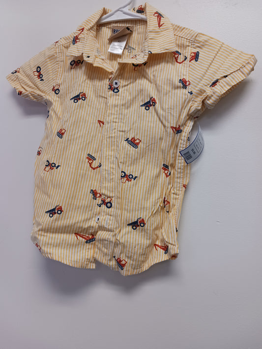 yellow Brooklyn Boys Construction Button Down Shirt, 4T B