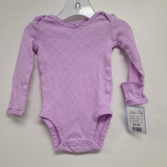 Purple Carters Longsleeve Onesie, NB G
