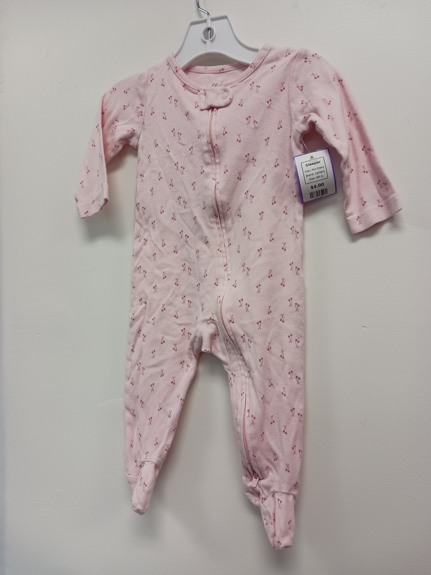 Pink Cherry Carters Sleeper, 6M G