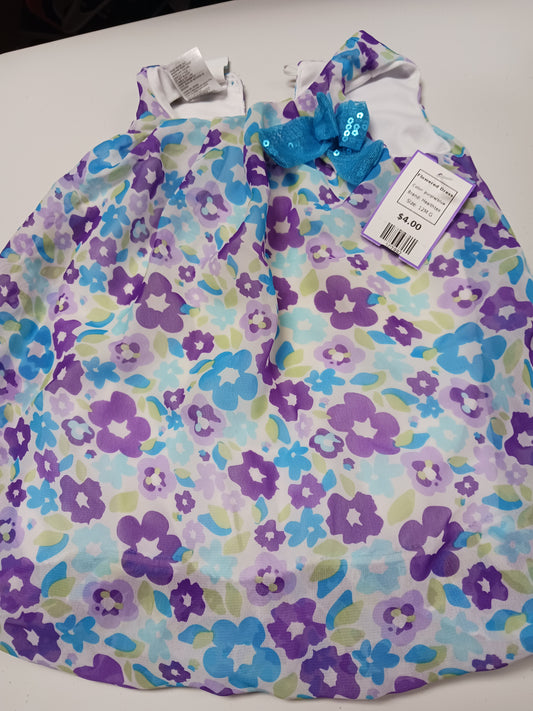 purple/blue Healthtex Flowered Dress, 12M G