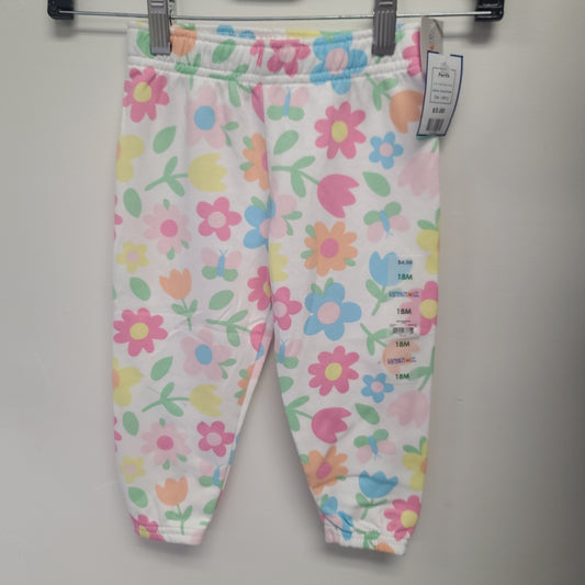 White/Colorful Flower Garanimals Pants, 18M G