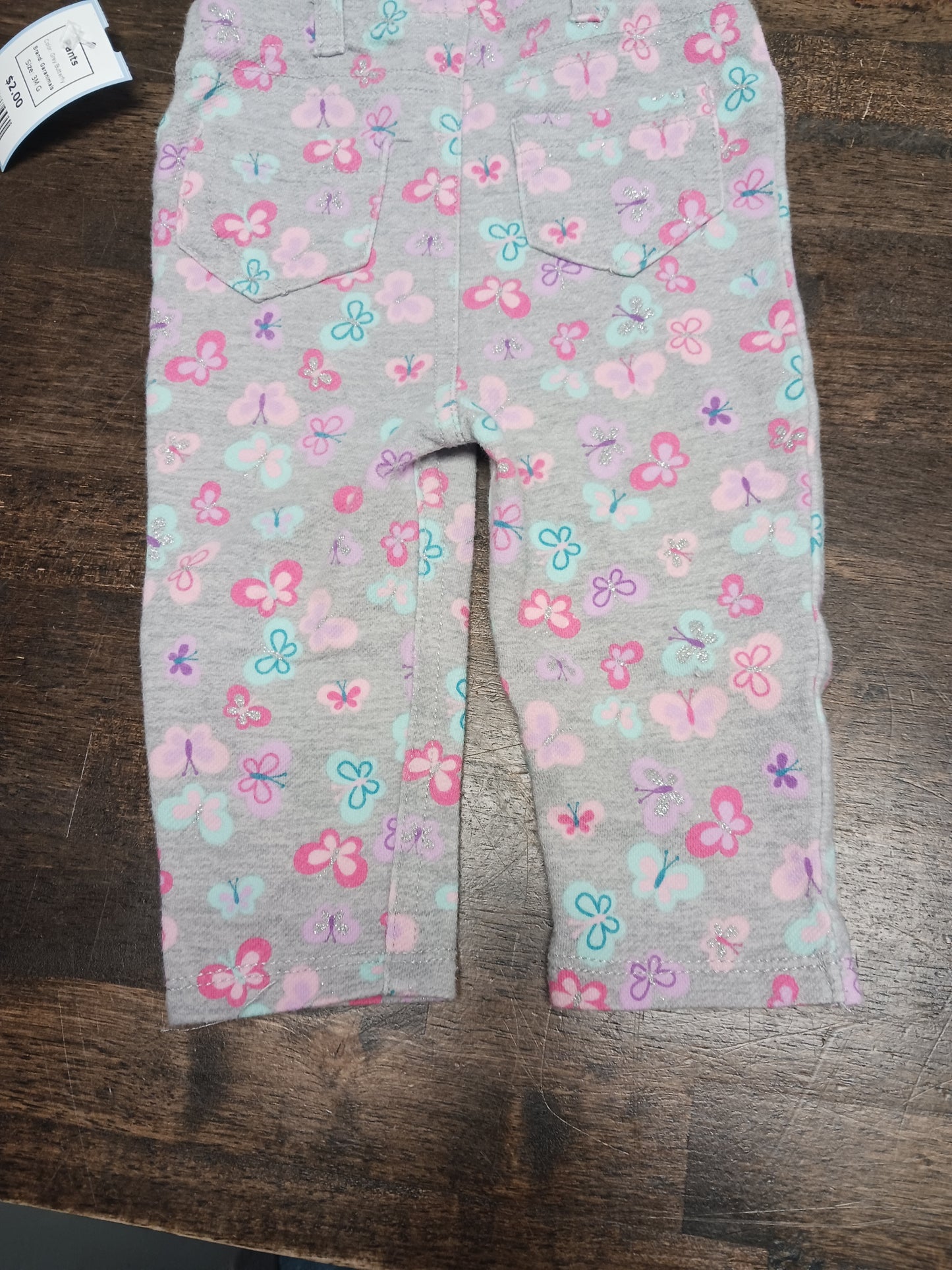 Grey Butterfly Garanimals Pants, 3M G