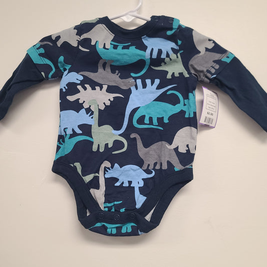 blue Garanimals Long Sleeve Dino Onesie 3-6m, 3M B