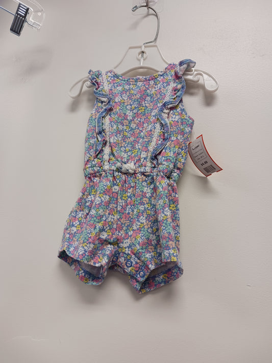 Blue/Colorful Flower Carters Romper, 3M G