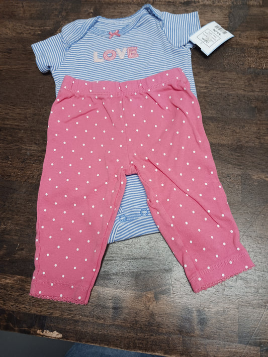 Blue/Pink Carters Outfit, 3M G