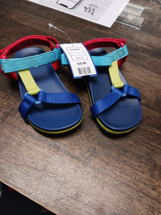 Navy/Red/Green/Blue Wonder Nation Sandals, 9 B