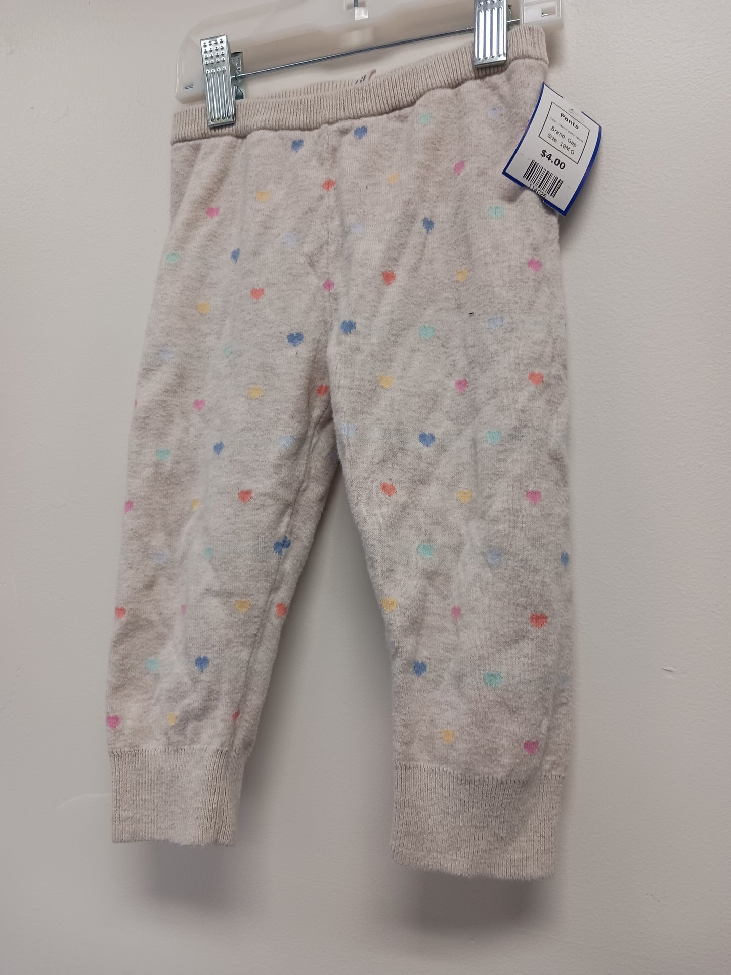 Cream/Colorful Hearts Gap Pants, 18M G
