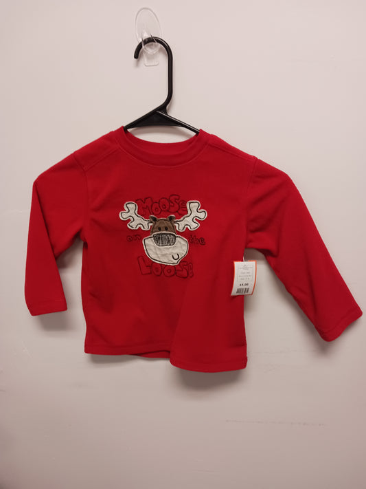 Red Jumping Bean Long Sleeve Moose Shirt, 3T B