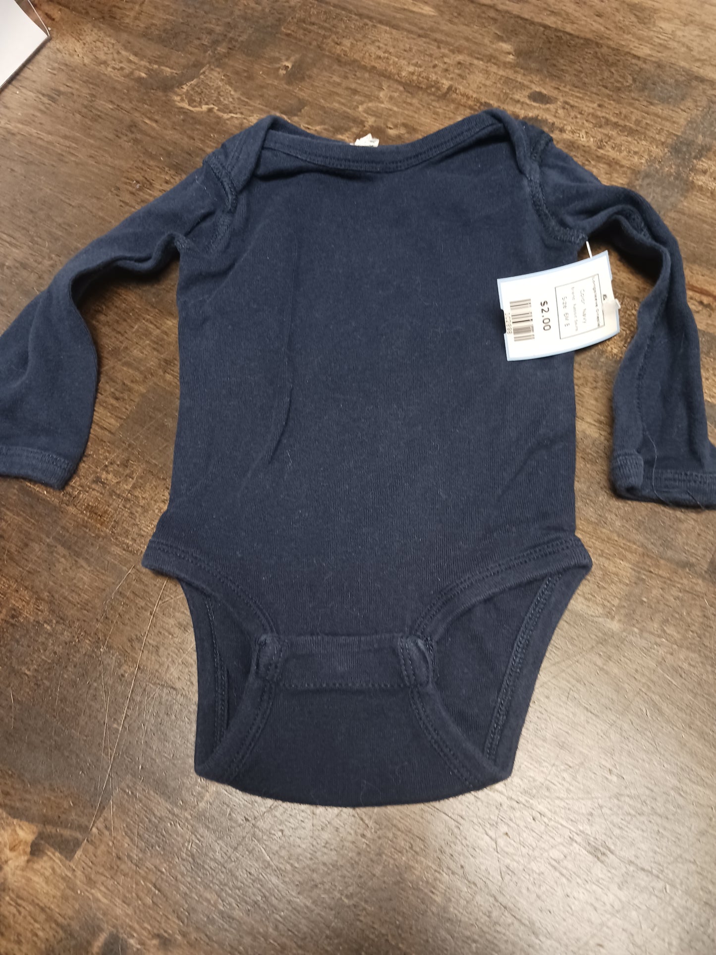 Navy Rabbit Skins Longsleeve Onesie, 6M B