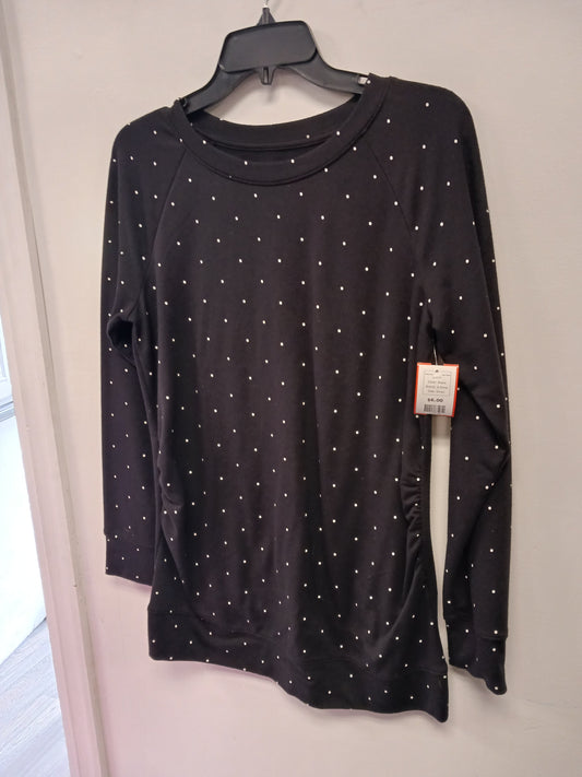 Black A.Glow Long Sleeve Poka Dot Shirt, Small