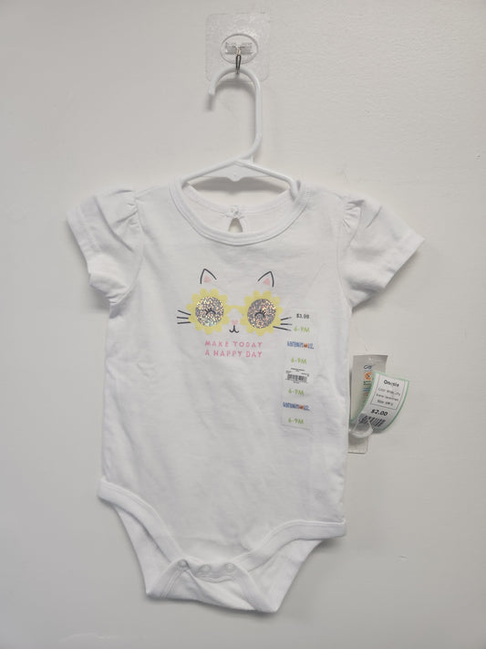 White Kitty Garanimals Onesie, 6M G