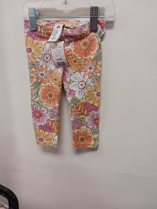 Orange/White H&M Flower Pants, 6M G