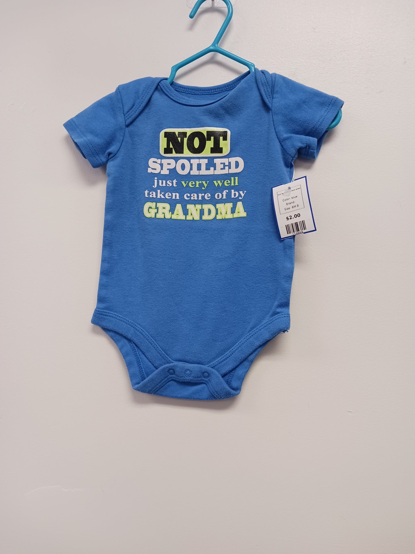 blue  Not Spoiled Onesie 6/9m, 6M B