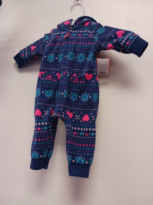 Navy/Pink/Blue Carters Hooded Pant One Piece, 3M G