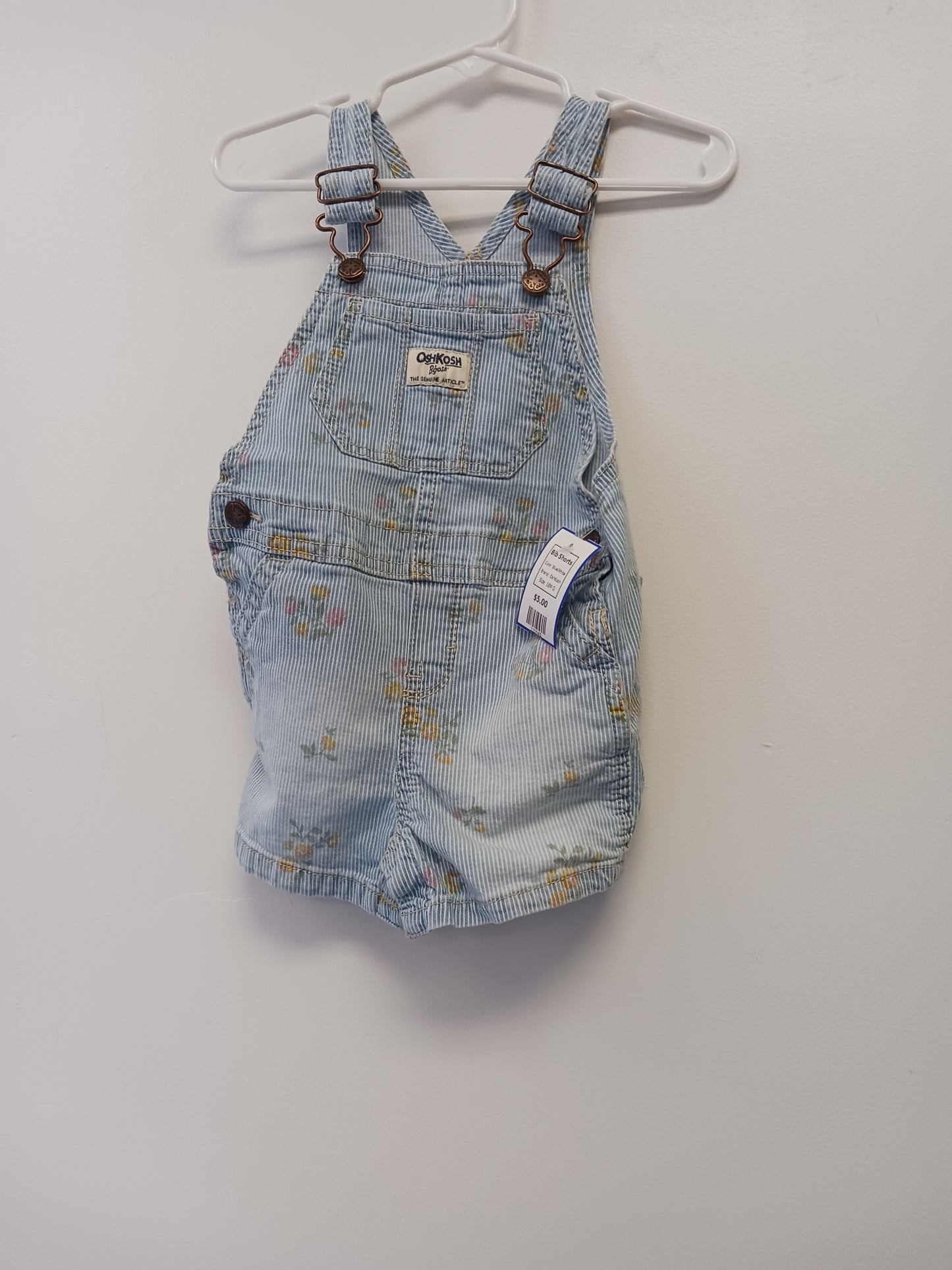 Blue/White OshKosh Bib Shorts, 18M G