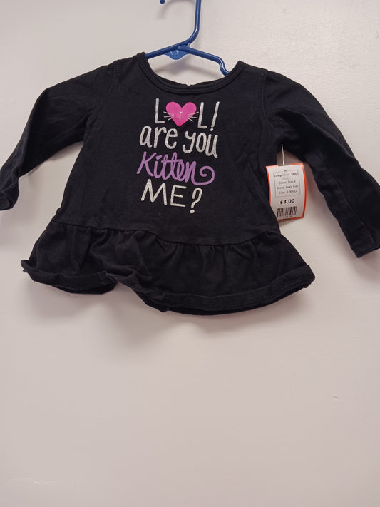Black Koala Kids Longsleeve Shirt, 6-9M G