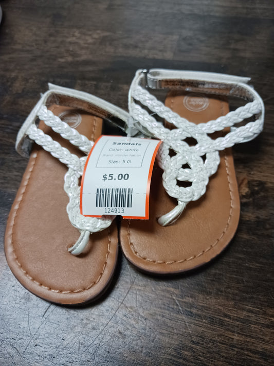 white Wonder Nation Sandals, 5 G