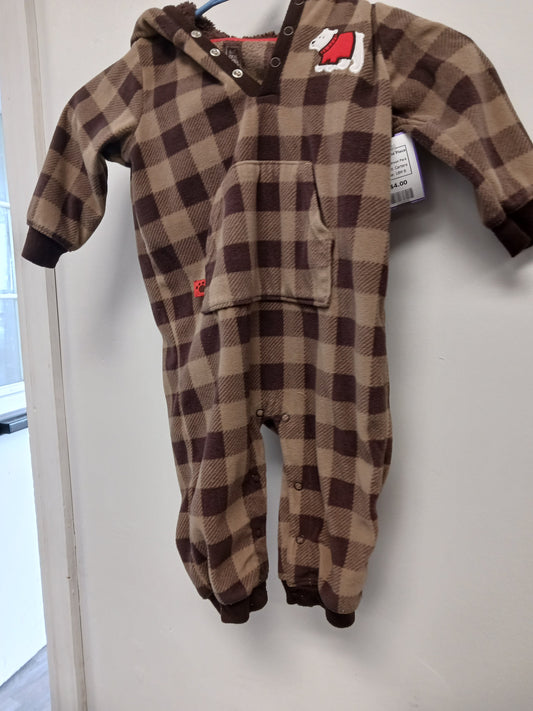 Brown Plaid Carters Pant One Piece, 18M B