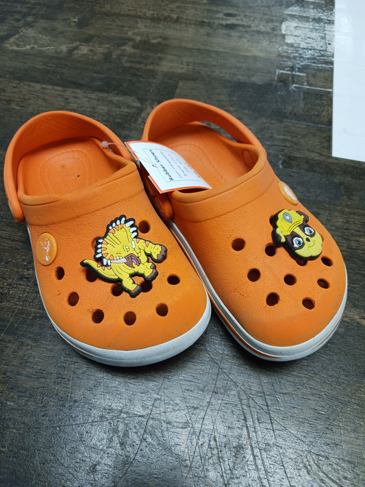 orange/white Crocs Rubber Shoes, 8 B