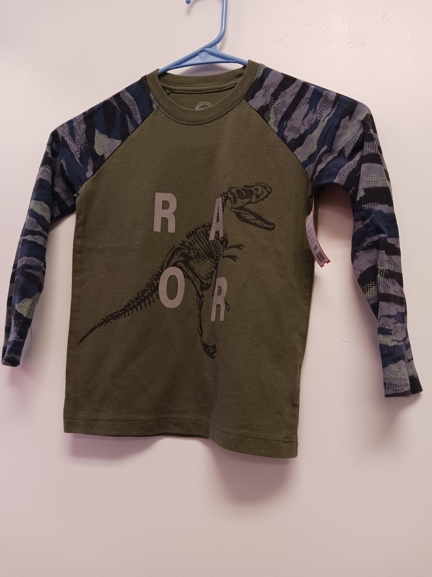 Green Wonder Nation Long Sleeve Dino Shirt, 4 B
